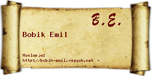 Bobik Emil névjegykártya