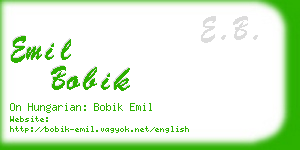 emil bobik business card